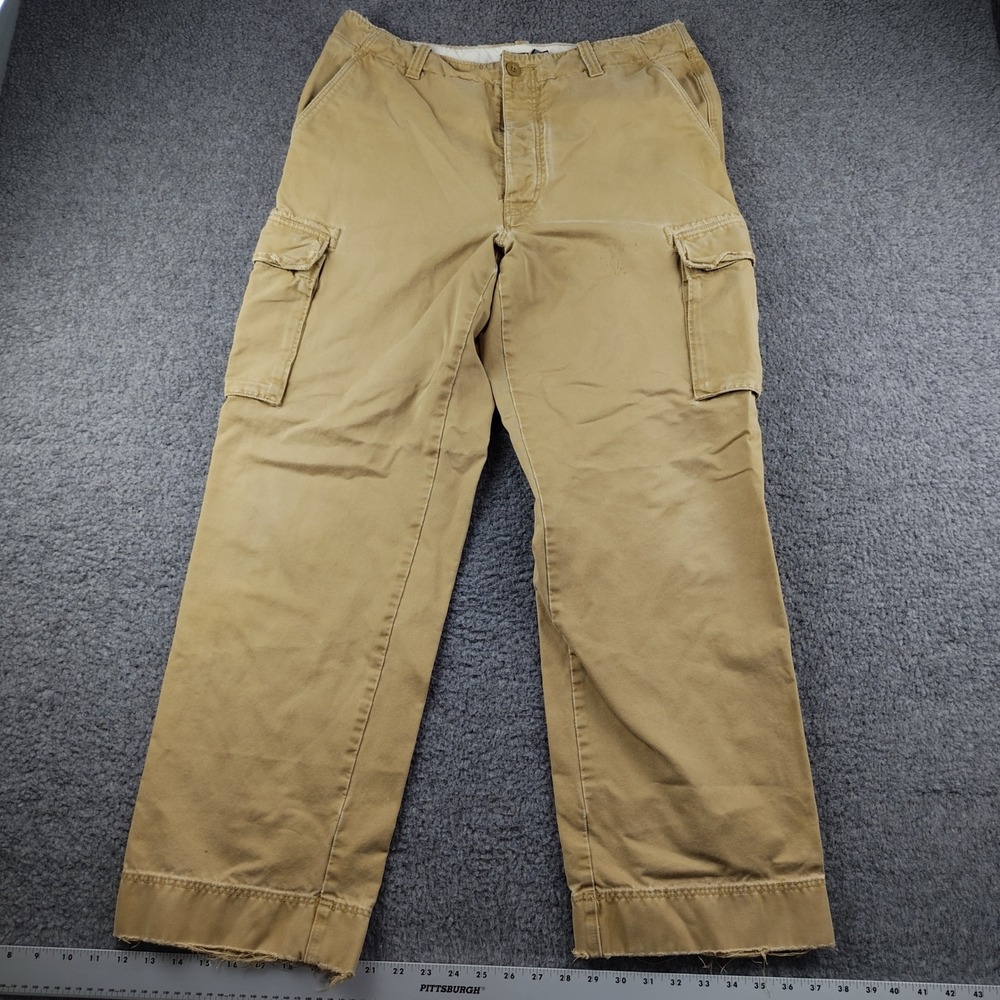 J.Crew Cargo Pants Wide Leg Military Cotton Button Fly 35x32 Mens Skater